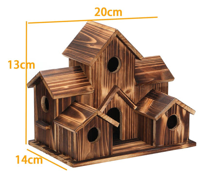 NatureNest Handmade Wooden Birdhouse for Garden Wildlife and Outdoor Decor
