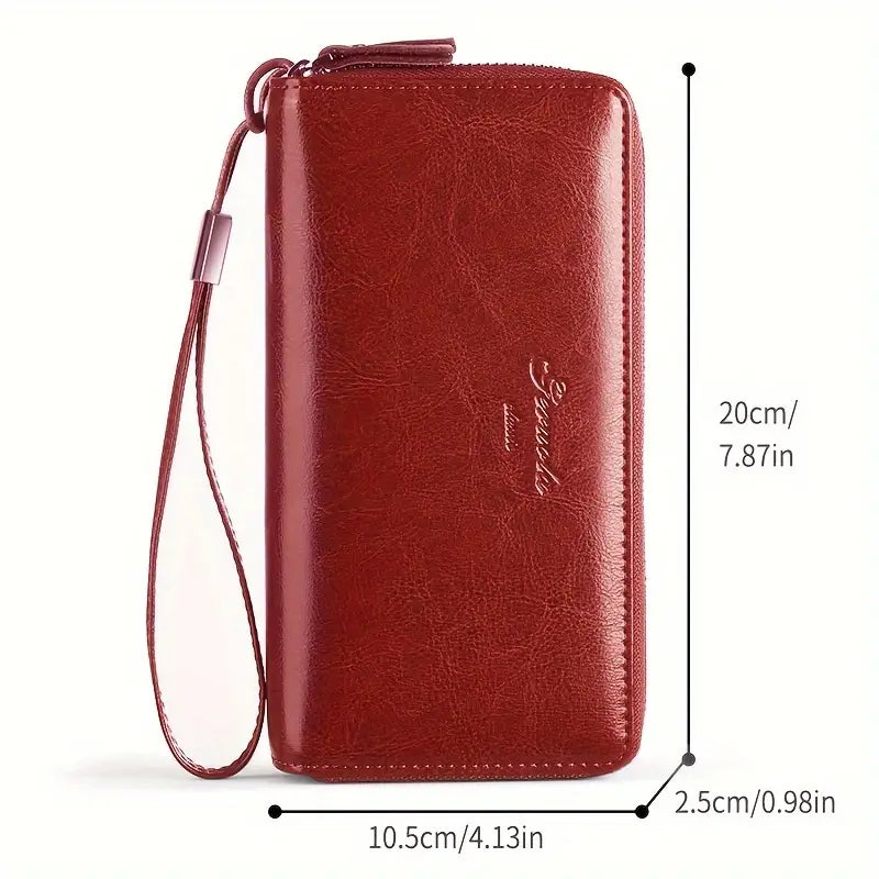 Naya RFID Leather Travel Wallet with Phone Pouch