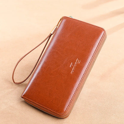 Naya RFID Leather Travel Wallet with Phone Pouch
