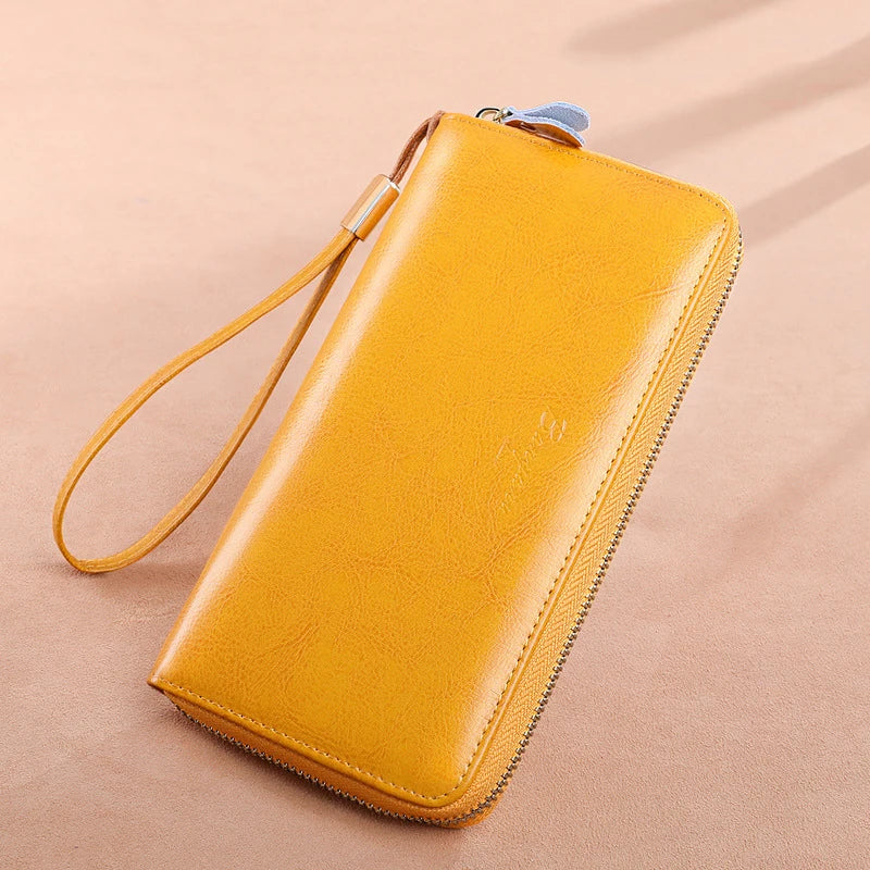 Naya RFID Leather Travel Wallet with Phone Pouch