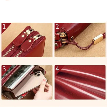 Naya RFID Leather Travel Wallet with Phone Pouch