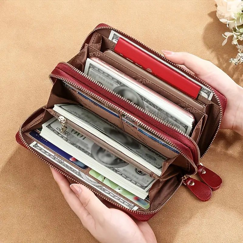 Naya RFID Leather Travel Wallet with Phone Pouch