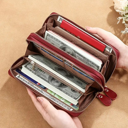 Naya RFID Leather Travel Wallet with Phone Pouch