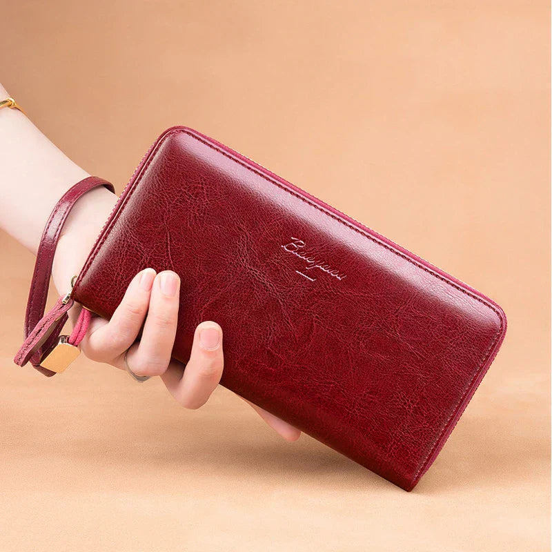 Naya RFID Leather Travel Wallet with Phone Pouch