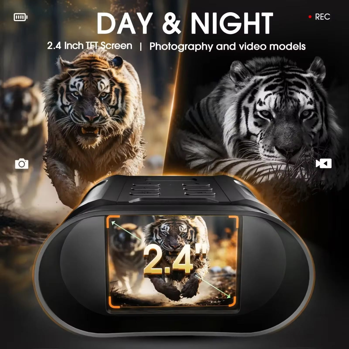 Night Vision Binoculars with Infrared Camera and Recording Function