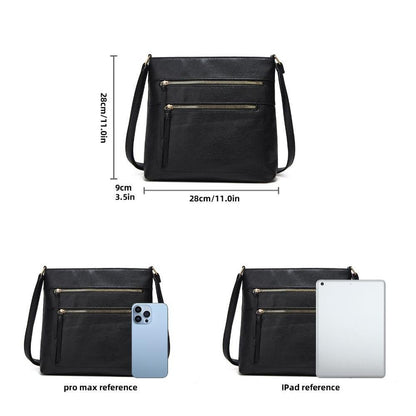 Nina Genuine Leather Crossbody Bag Elegant Compact Shoulder Purse