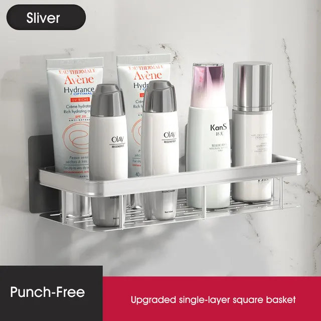 No-Drill Shower Corner Shelf for Bathroom Storage and Organization