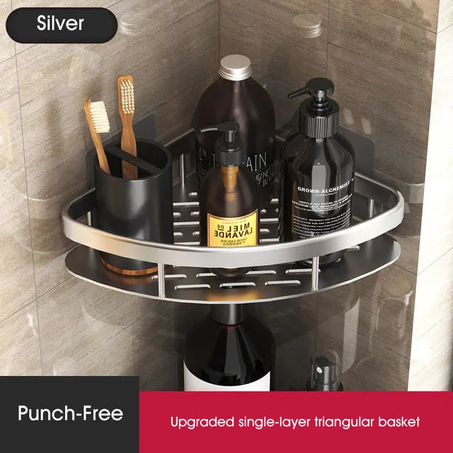 No-Drill Shower Corner Shelf for Bathroom Storage and Organization