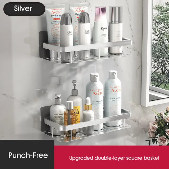 No-Drill Shower Corner Shelf for Bathroom Storage and Organization
