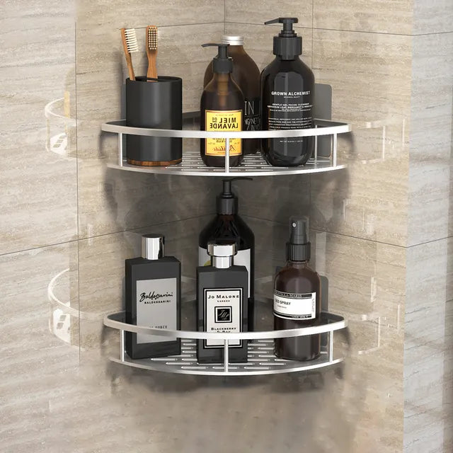 No-Drill Shower Corner Shelf for Bathroom Storage and Organization