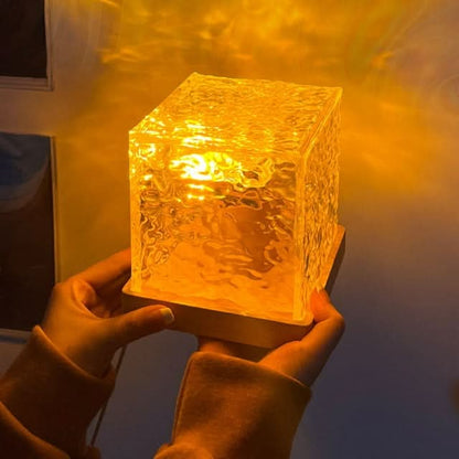 Nordic Glass Cube Table Lamp with Warm Ambient Decorative Lighting
