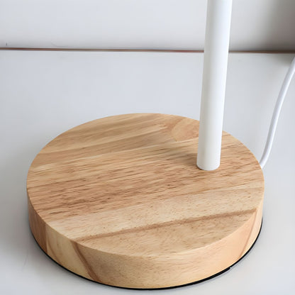 Nordic Style Table Lamp with Wooden Base and Metal Shade