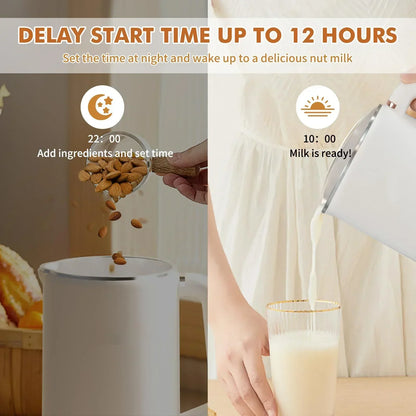 NutriBlend 8-in-1 Plant Milk Maker – 1000ml Automatic Dairy-Free Drink Machine