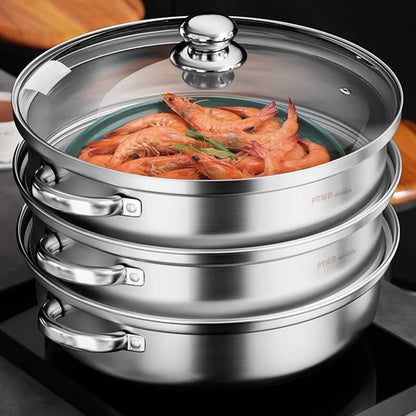 NutriSteam 3 Tier Stainless Steel Steamer for Healthy Cooking