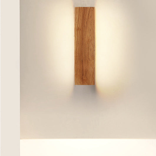 OakBeam Solid Wood LED Wall Light Minimalist Natural Lamp