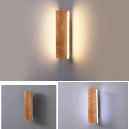 OakBeam Solid Wood LED Wall Light Minimalist Natural Lamp