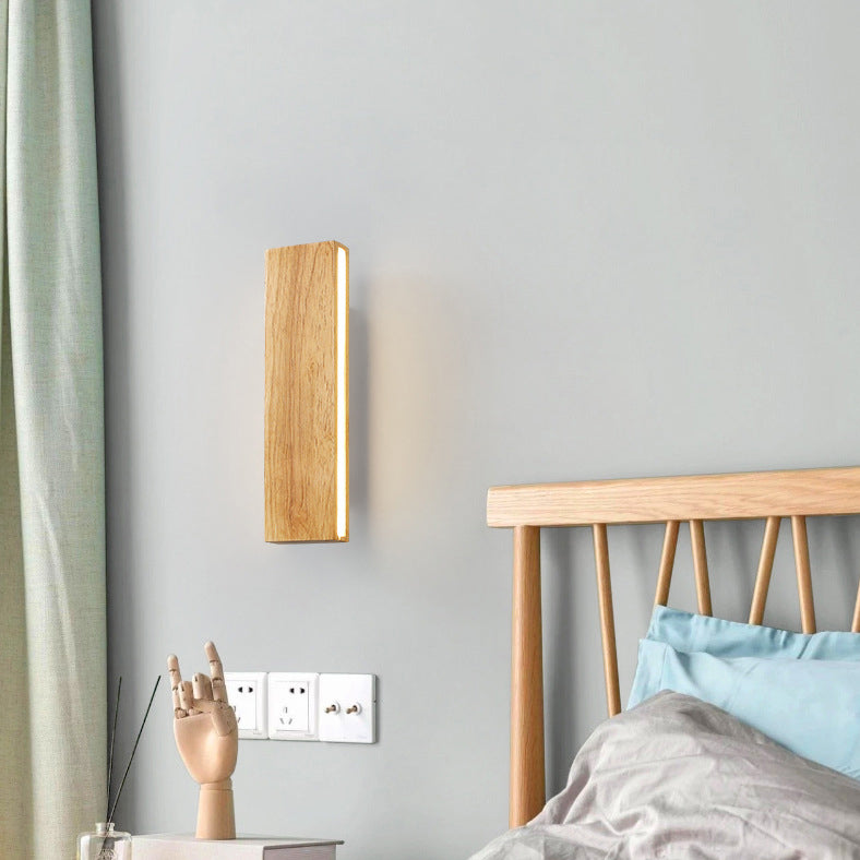 OakBeam Solid Wood LED Wall Light Minimalist Natural Lamp