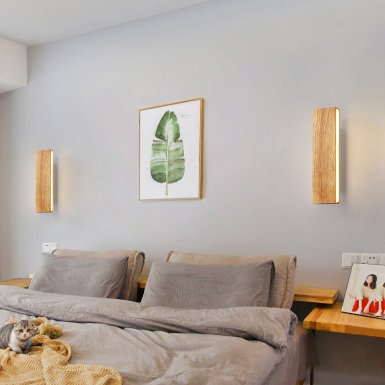 OakBeam Solid Wood LED Wall Light Minimalist Natural Lamp