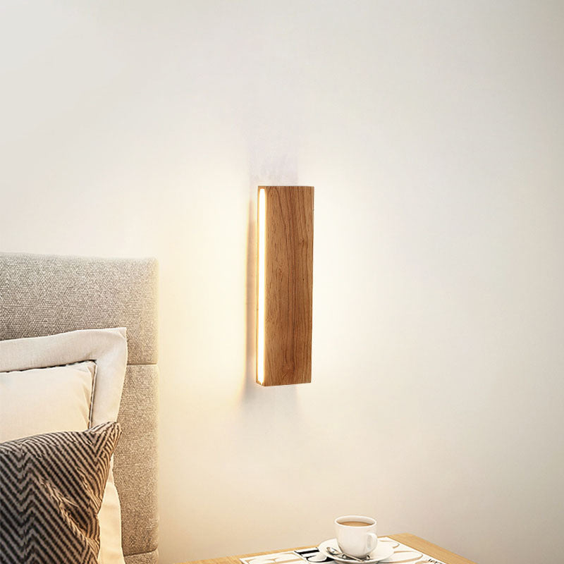 OakBeam Solid Wood LED Wall Light Minimalist Natural Lamp