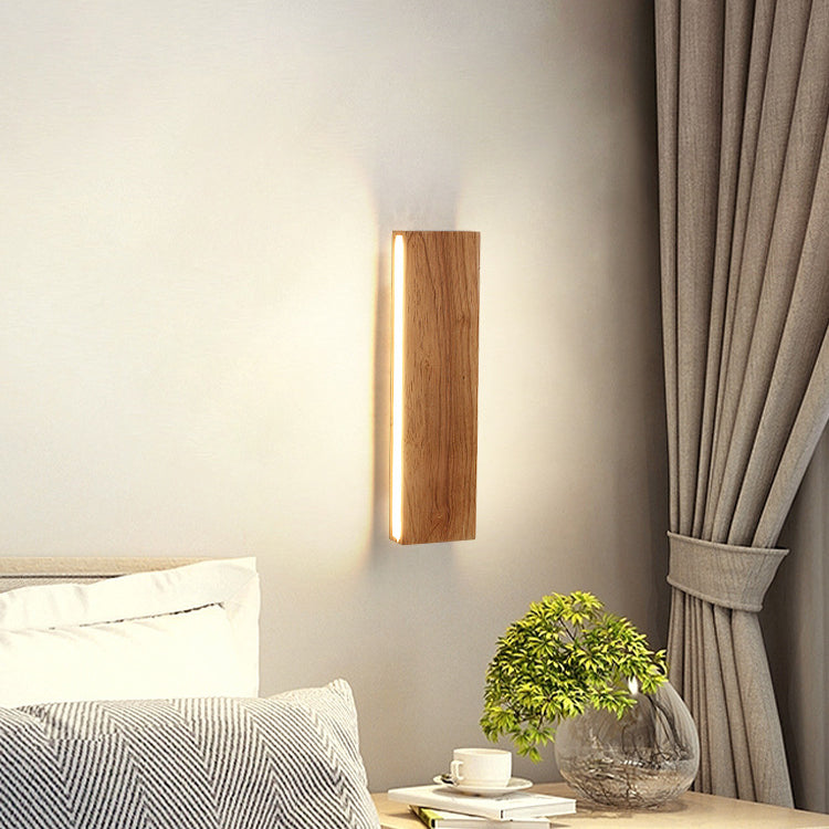 OakBeam Solid Wood LED Wall Light Minimalist Natural Lamp