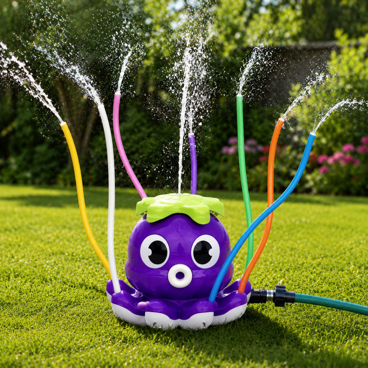 Octopus Water Sprinkler Toy with Rotating Spray