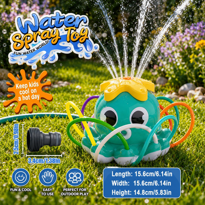 Octopus Water Sprinkler Toy with Rotating Spray