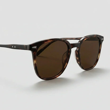 Olive Frame Mirrored Sunglasses with Tortoiseshell Arms