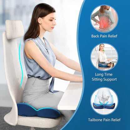 OrthoSeat Memory Foam Seat Cushion for Coccyx Sciatica and Lower Back Support