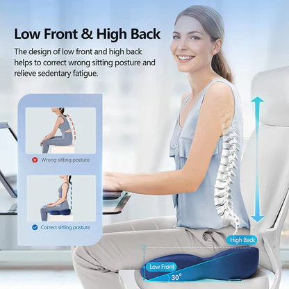 OrthoSeat Memory Foam Seat Cushion for Coccyx Sciatica and Lower Back Support