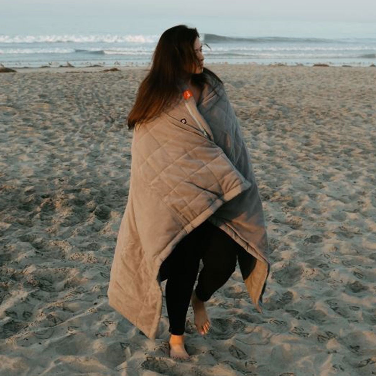 Outdoor Heated Blanket Battery Powered USB Power Bank Three Heat Zones Fleece Portable Camping Tailgate Throw