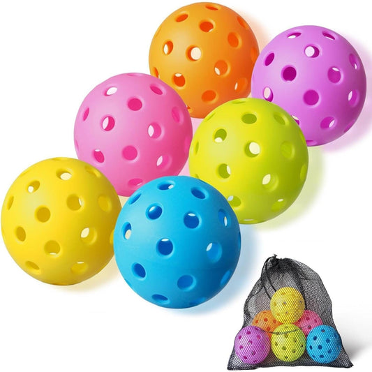 Set di palline da pickleball per esterni con design a 40 fori, confezione da 6