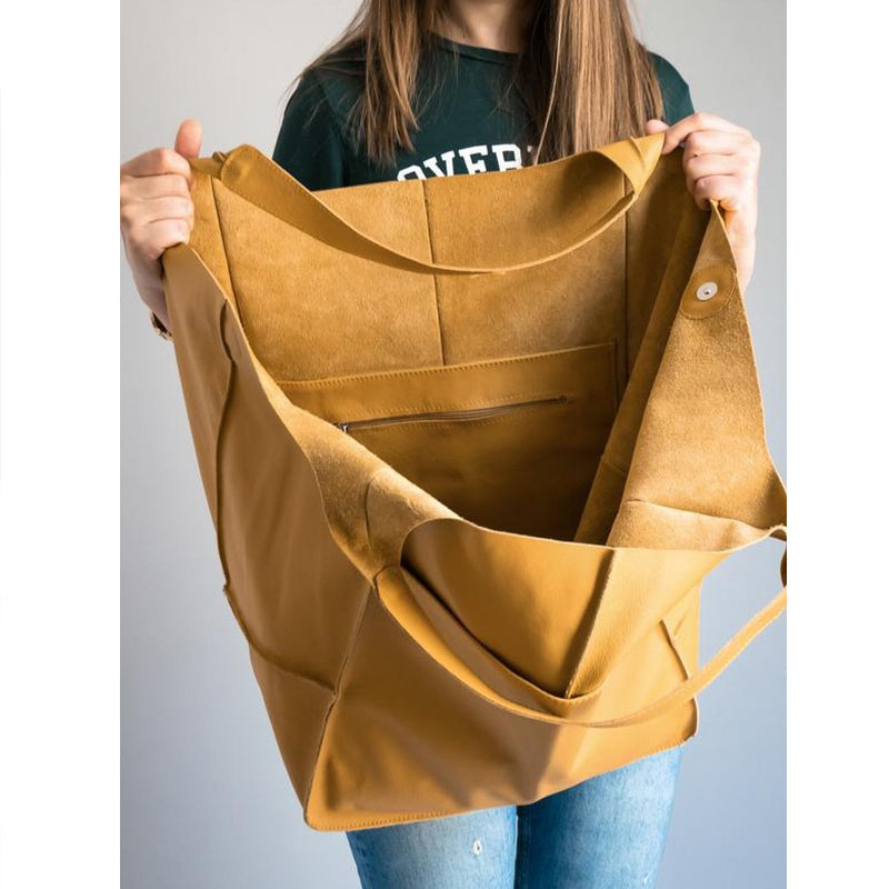 Oversized Leather Weekender Bag Stylish Travel Handbag