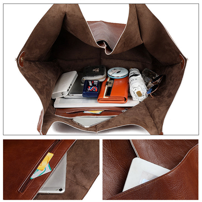 Oversized Leather Weekender Bag Stylish Travel Handbag