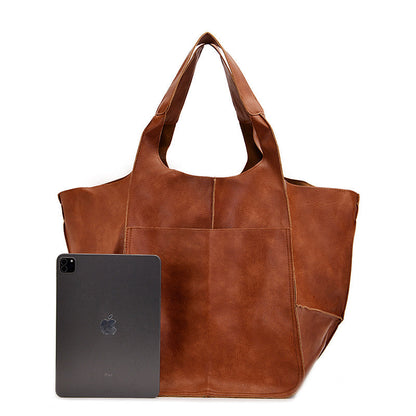 Oversized Leather Weekender Bag Stylish Travel Handbag