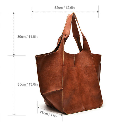 Oversized Leather Weekender Bag Stylish Travel Handbag