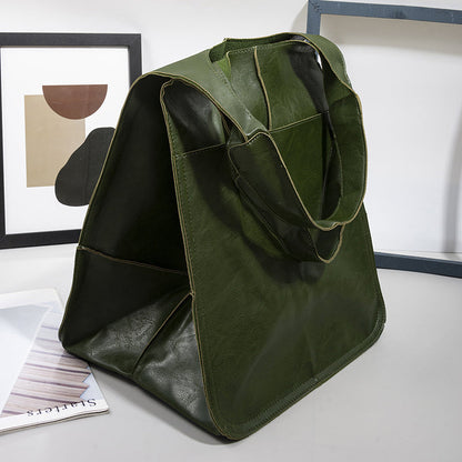 Oversized Leather Weekender Bag Stylish Travel Handbag