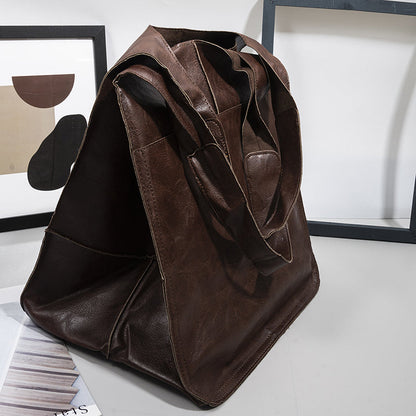 Oversized Leather Weekender Bag Stylish Travel Handbag