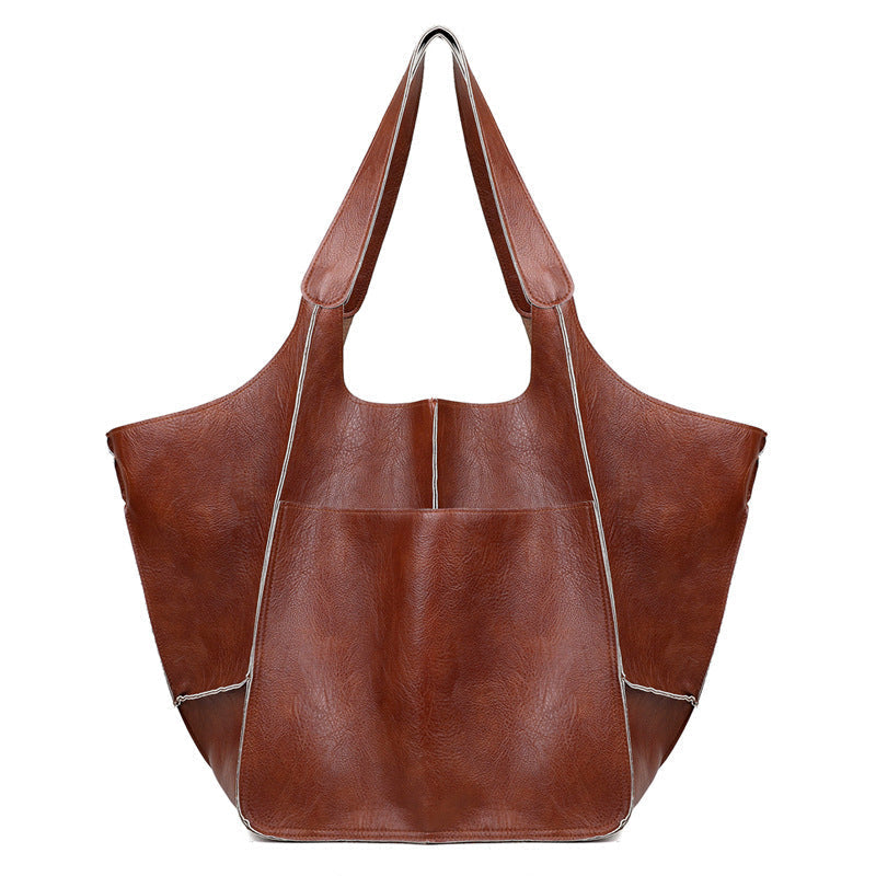 Oversized Leather Weekender Bag Stylish Travel Handbag