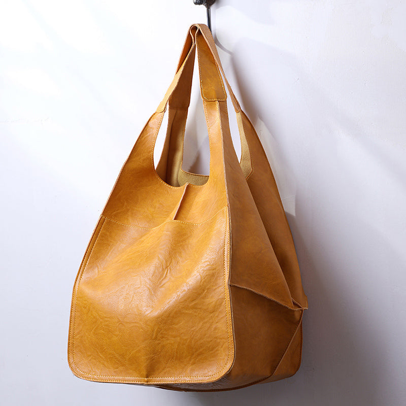 Oversized Leather Weekender Bag Stylish Travel Handbag
