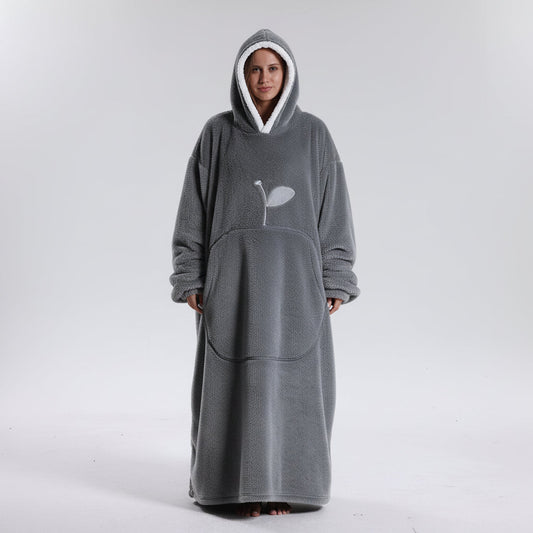 Coperta con cappuccio indossabile oversize, morbida e soffice, avvolgente per adulti