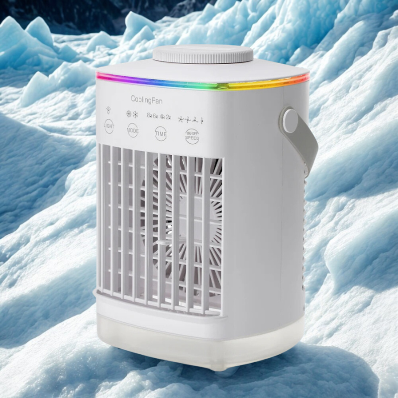 Personal Mini Air Cooler with Misting and LED Night Light