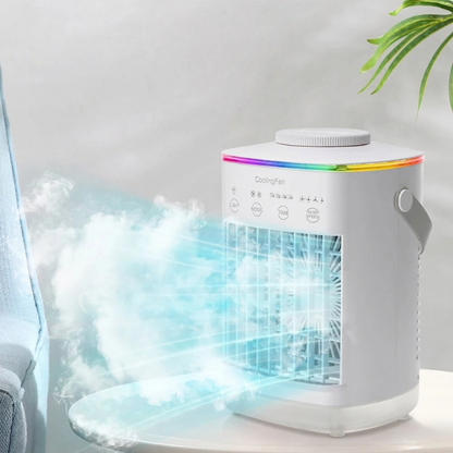 Personal Mini Air Cooler with Misting and LED Night Light