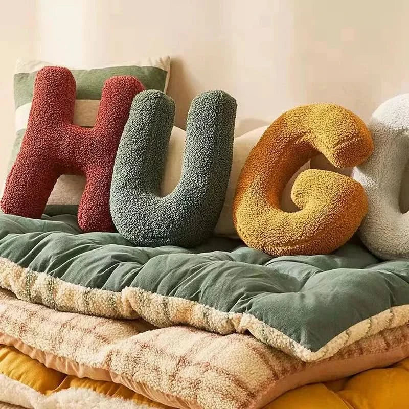 Personalised Letter Cushion with Soft Cotton Cover for Sofa and Bed