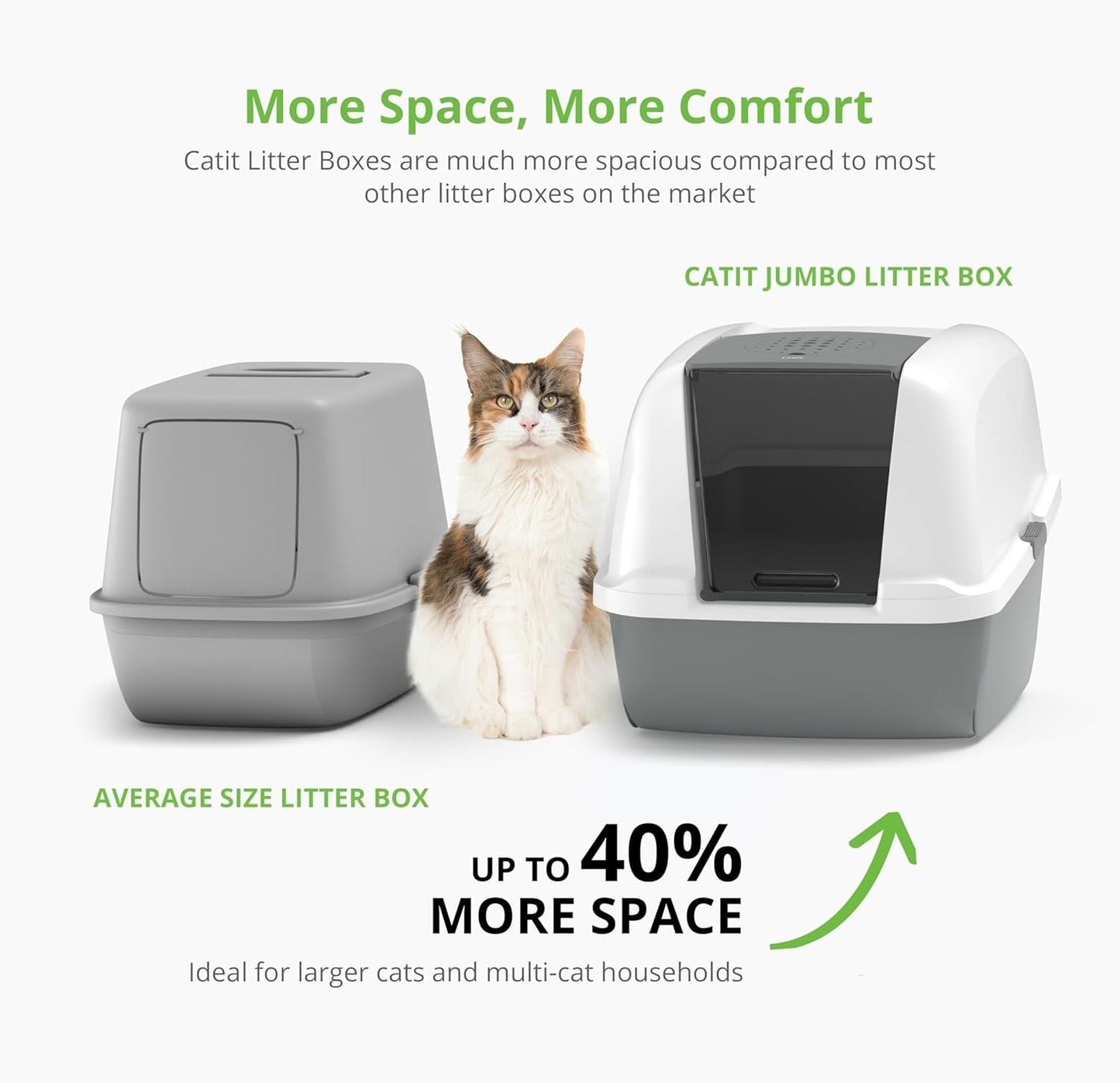 PetHome XL Covered Cat Litter Box with Odor Control and Easy Cleaning