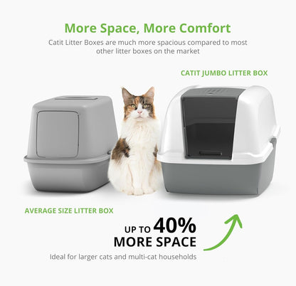 PetHome XL Covered Cat Litter Box with Odor Control and Easy Cleaning