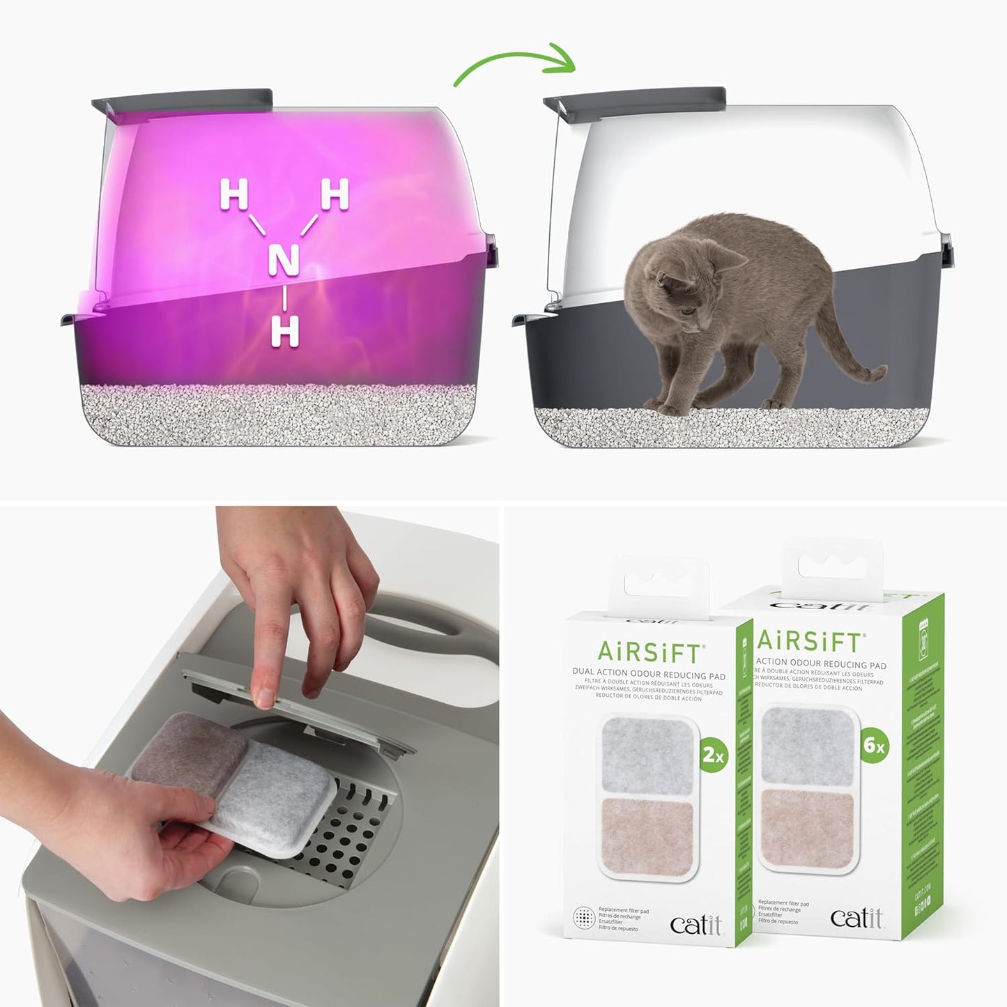 PetHome XL Covered Cat Litter Box with Odor Control and Easy Cleaning