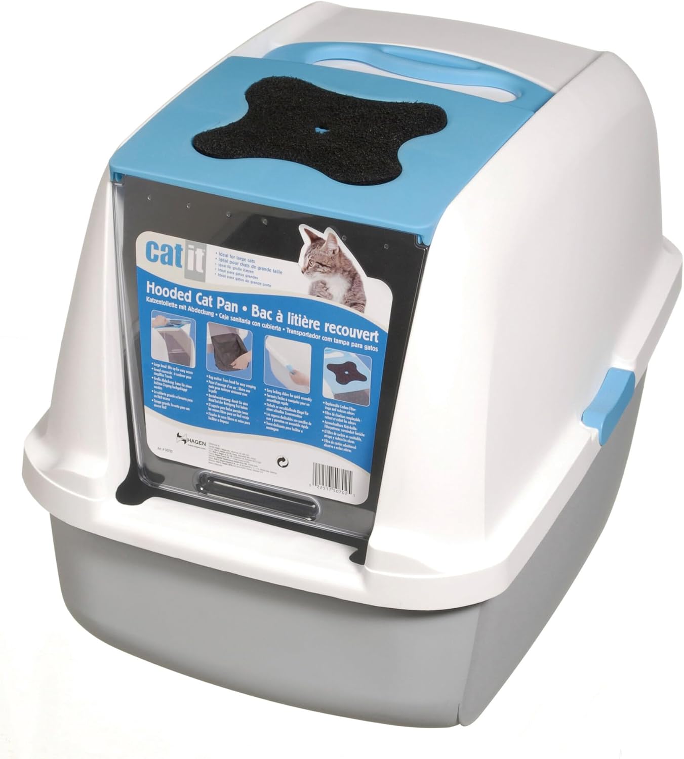 PetHome XL Covered Cat Litter Box with Odor Control and Easy Cleaning