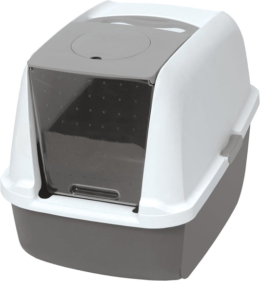 PetHome XL Covered Cat Litter Box with Odor Control and Easy Cleaning