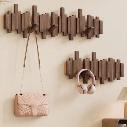 Piano Wooden Wall Coat Rack with 5 Hooks