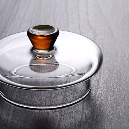 Pindefang Glass Teapot with Infuser and Golden Handle Heat Resistant Design